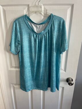 Short Sleeve Top Size 2XL Blue